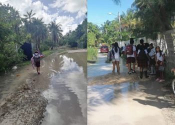 FOCO DE INFECCIÓN: Severos encharcamientos por lluvias en Punta Allen