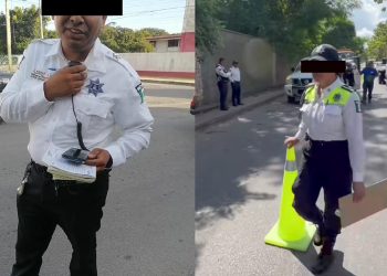 Elemento de tránsito reta a golpes a un automovilista en Chetumal