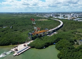 Avanza un 74.60% construcción del puente vehicular Nichupté