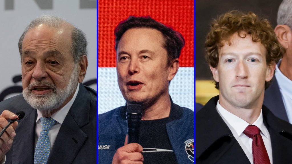 Slim, Musk y Zuckerberg