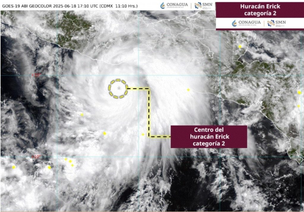Huracán Erick: Categoría 2 y acciones preventivas en Oaxaca y Guerrero