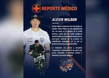 TIGRES DE QR: Alexis Wilson se perderá el resto de la temporada 2025 por lesión en la rodilla