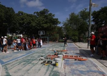 Rehabilitan espacio deportivo en la SM 50 de Cancún