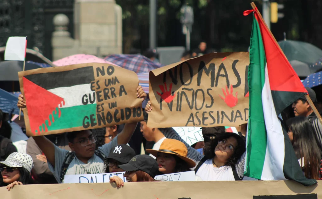 Protestas en México exigen alto al genocidio en Gaza e impugnan leyes de seguridad