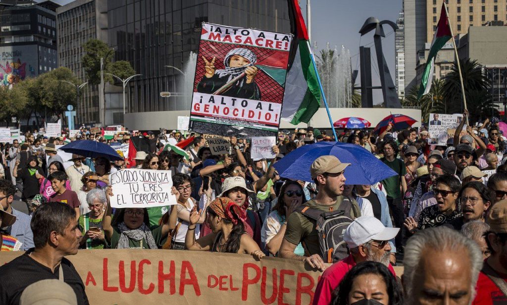 Protestas pro palestinas exigen medidas a gobierno mexicano