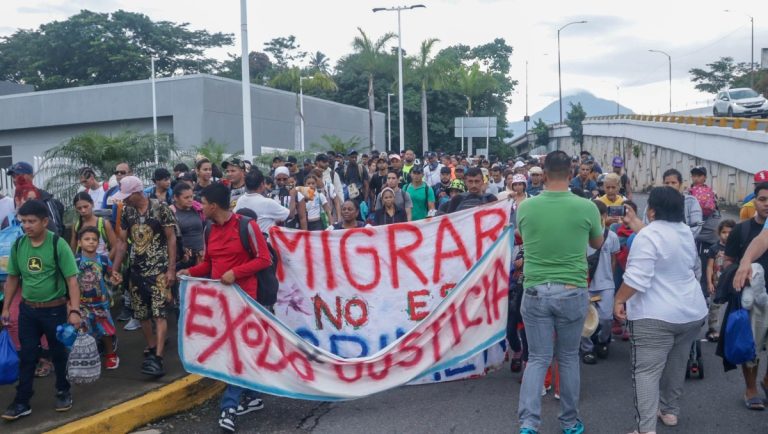 Caravana migrante de “Éxodo por la Justicia” llega a Pijijiapan con demandas claras