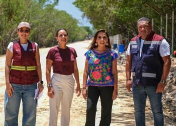 Constatan Mara y Ana Paty obras en la calle 82 de Cancún