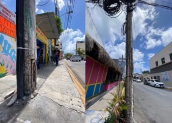 PLAYA DEL CARMEN: En riesgo de desplome casi 200 postes de CFE