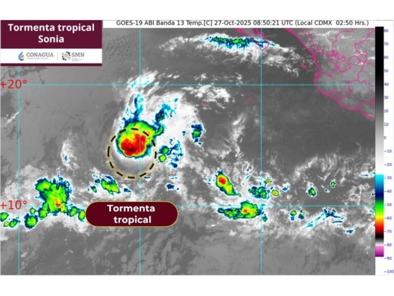 Tormenta tropical Sonia: Análisis de su trayectoria sin riesgo para México