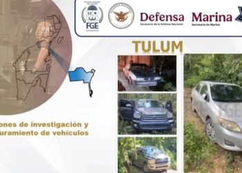 OPERATIVO EN TULUM: Aseguran nueve vehículos del CJNG
