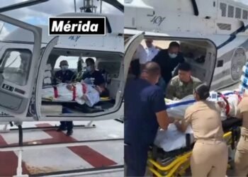 DE CHETUMAL A MÉRIDA: Trasladan a paciente con helicóptero de Playa del Carmen