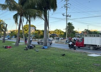 Muere motociclista tras impactarse contra palmera en Cancún