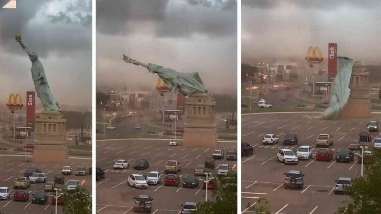 Desplome y alerta: El colapso de la réplica de la Estatua de la Libertad en Brasil