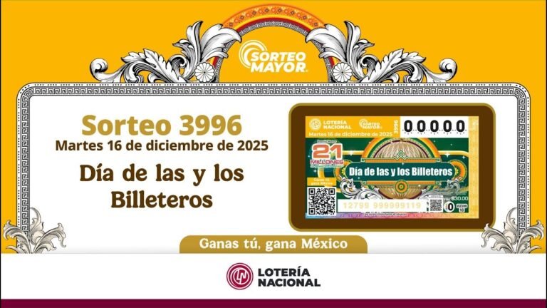 El Sorteo Mayor 3996 revela los números millonarios del 16 de diciembre