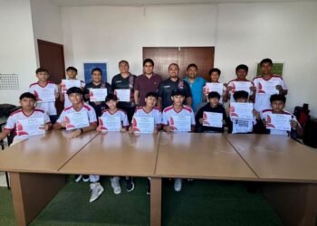 Reconocimiento a selección infantil varonil por campeonato en Torneo Estatal Socca
