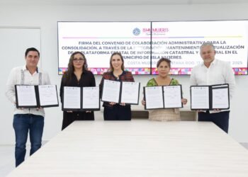 CATASTRO Y REGISTRO: Formaliza Isla Mujeres convenio para integrar plataforma estatal de información