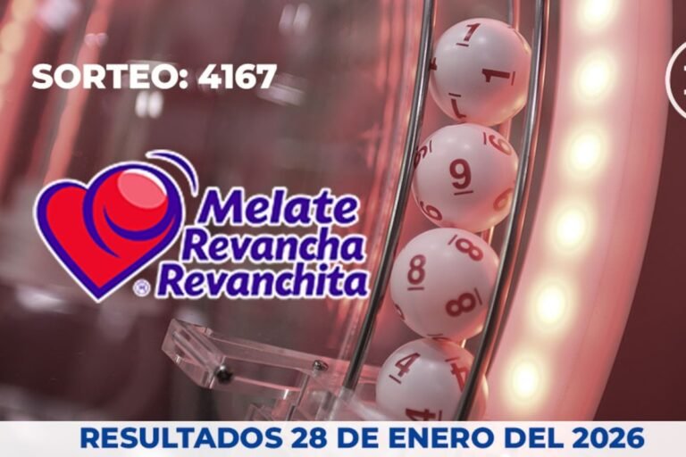 Melate 4167, Lotería Nacional, Revancha Revanchita, 28 enero 2026, números ganadores