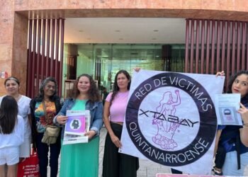 Protestan colectivos frente al Poder Judicial de Cancún por caso de presunto abuso infantil