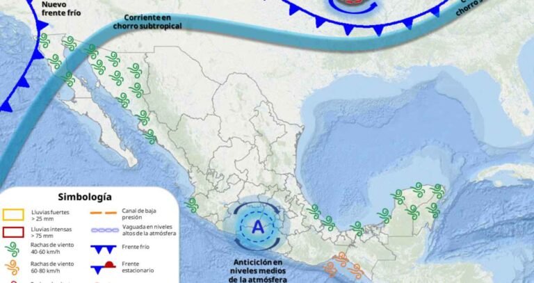 El frente 34 pone a México bajo dos climas: Calor de 45 °C, heladas de -5 °C y nieve