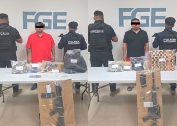 Detiene a par de sujetos con narcóticos y una subametralladora corta