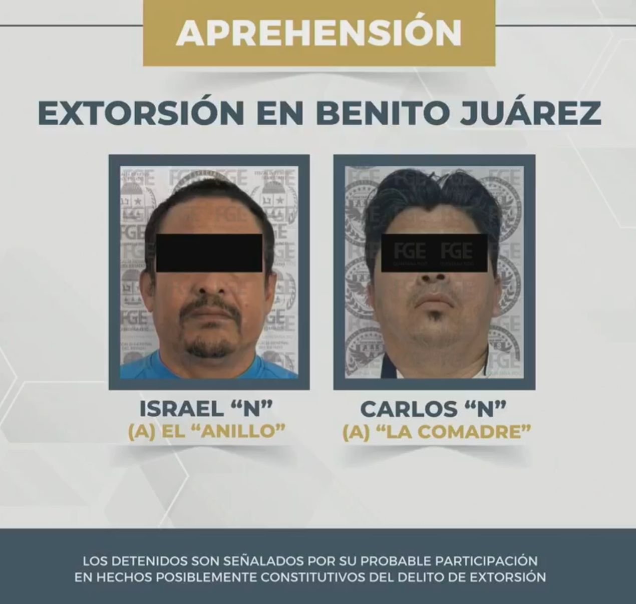 Detienen a dos por presunta extorsión a taxistas en la zona del ADO de Cancún