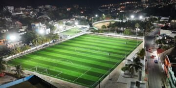 Todo listo para la inauguración de la cancha de fútbol soccer de Isla Mujeres