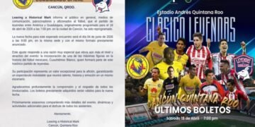 Reprograman partido de leyendas América vs Chivas en Cancún