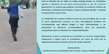 Anuncia sindicato denuncia por agresión con machete a taxista en Playa del Carmen