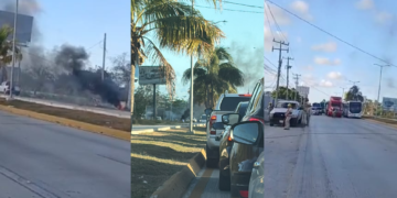 CABLEADO ELÉCTRICO: Provoca incendio camión al arrastrar líneas de alta tensión en Colosio