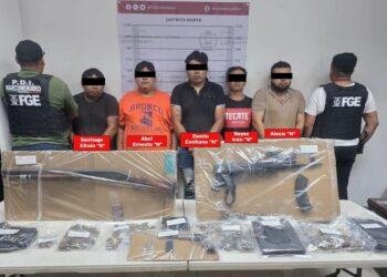 Capturan a 5 sujetos con armas y drogas en Cancún