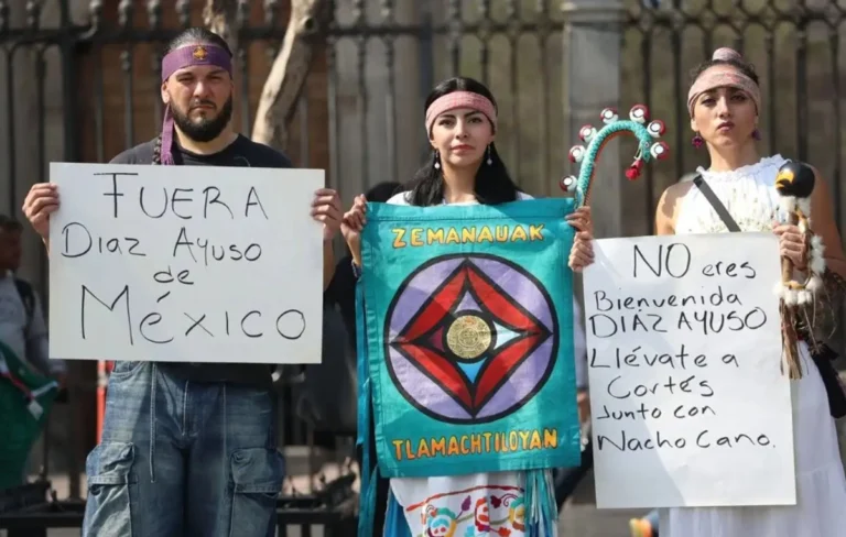 Organizaciones indígenas confrontan la visión colonial de Díaz Ayuso en México