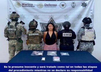 Cae mujer con droga durante operativo en Playa del Carmen