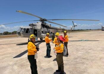 SANTUARIO DEL MANATÍ: Mantienen combate contra incendio forestal en zona protegida de Chetumal