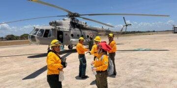 SANTUARIO DEL MANATÍ: Mantienen combate contra incendio forestal en zona protegida de Chetumal