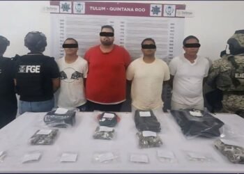 Capturan a 4 hombres con más de 260 dosis de narcóticos en Tulum