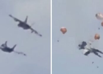 Pilotos militares se eyectan tras choque aéreo en show de Idaho