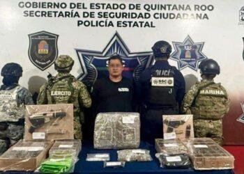 Cae taxista con drogas y armas en fraccionamiento Villas del Caribe en Cancún