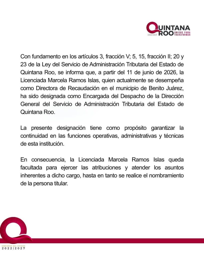Designan a Marcela Ramos Islas como nueva encargada del SATQ 1 41fd1b1c f54a 4c2f b338 05ea003ea9d5