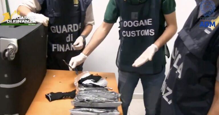 Guardia de Finanza intercepta 17 kilos de metanfetamina en Fiumicino
