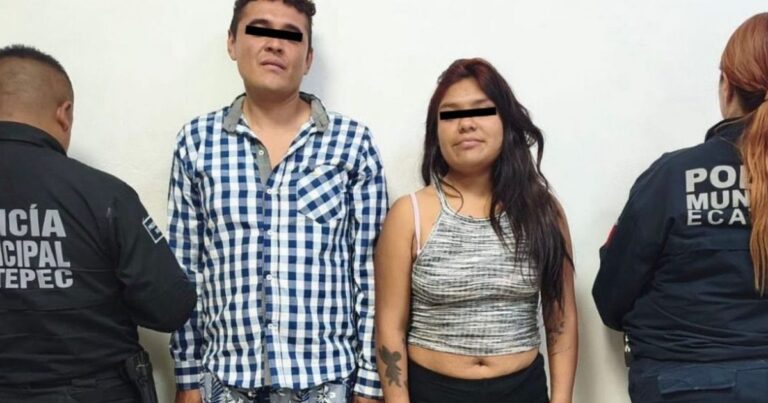 Policías de Ecatepec detienen a pareja por despojo en Los Héroes