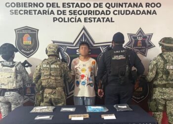 Detienen a presunto mototaxista con narcóticos y cartuchos en la SM 218