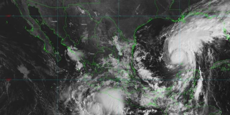 Conagua activa alerta máxima por el impacto simultáneo de la tormenta Simón y el huracán Isaías